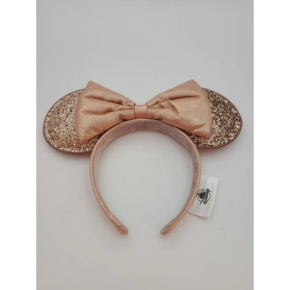 Disney Parks Minnie Mouse Rose Gold Sequined Ear Headband.
